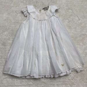 Armani Baby Girl's White Pleated Cotton Multi Skirt Ruffle Tutu Dress Size 12M